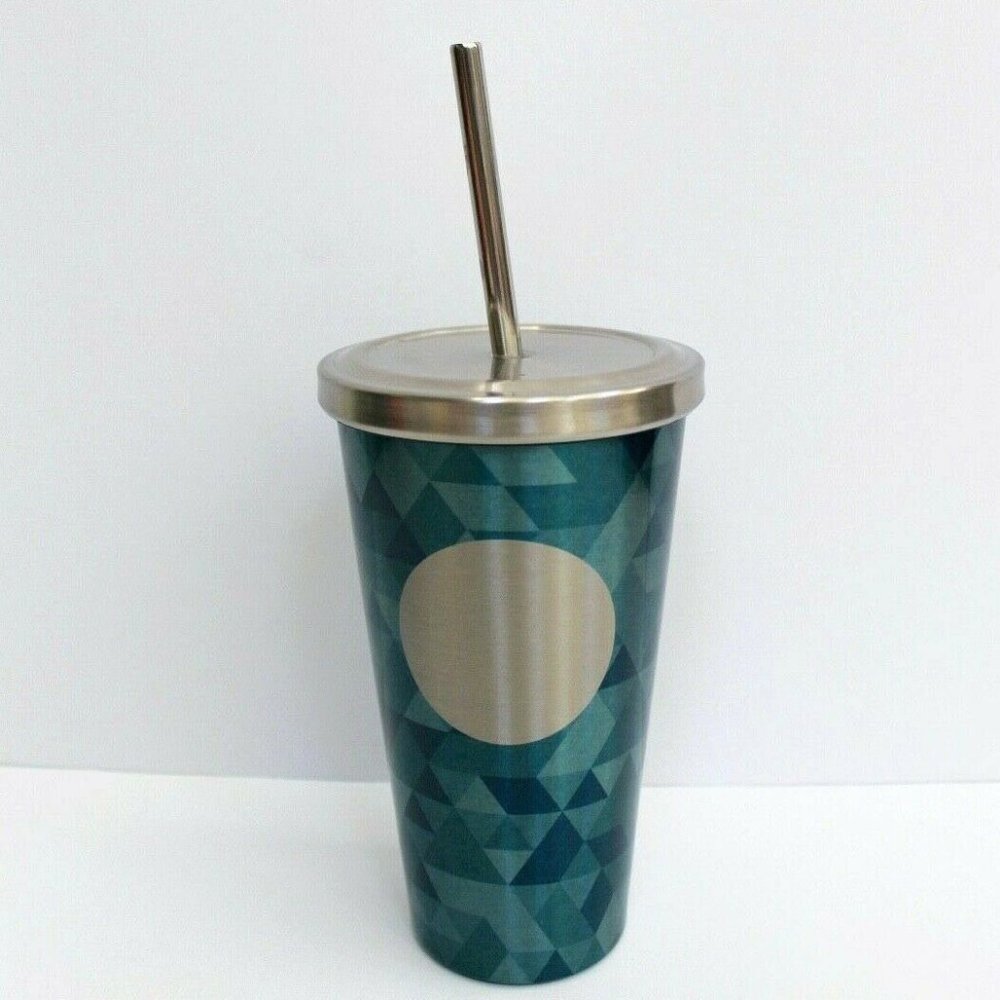Starbucks 2014 Jade Mosaic Stainless Steel Tumbler & Straw